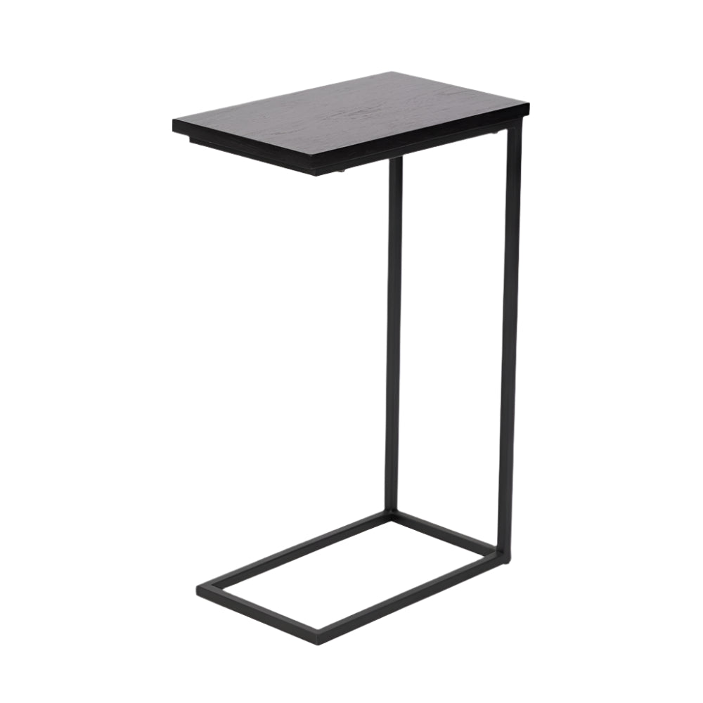 Soho Black Ash Wood & Black Metal Supper Side Table
